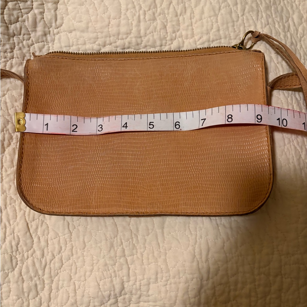 Madewell Tan Leather Textured Clutch